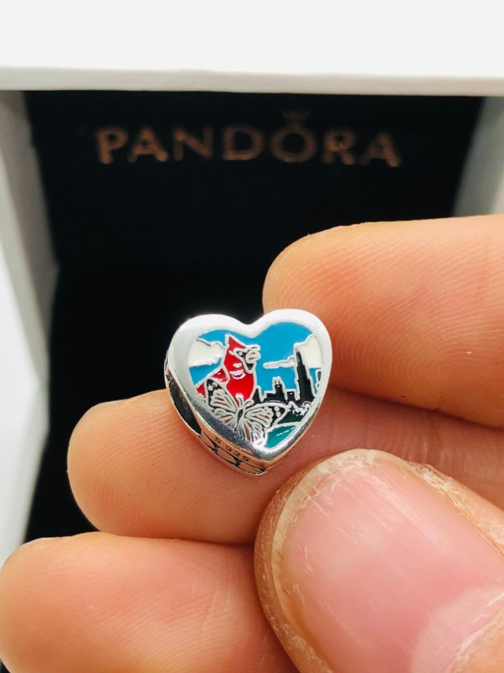 ✨🔥Pandora Illinois Heart Charm S925 Silver with box